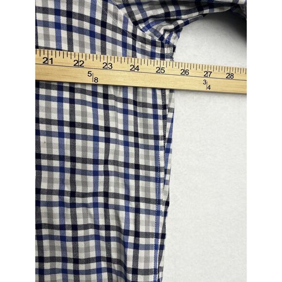 J McLaughlin Blue Plaid Button Up Shirt Mens Size XL Long Sleeve Casual Office - Picture 4 of 9